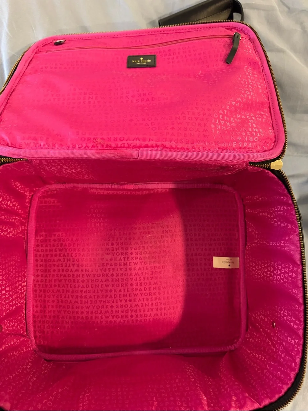 kate spade Black Leather Laptop Briefcase with Gold Plaque